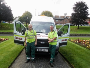 Mark Birtles and Jonathan Bailey, from Ansa, who prepared the gardens for the Passchendaele service
