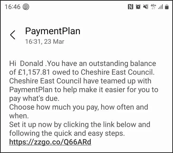 example payplan text