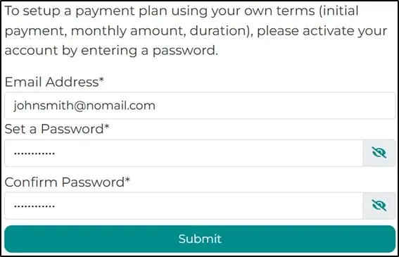 example payment plan account