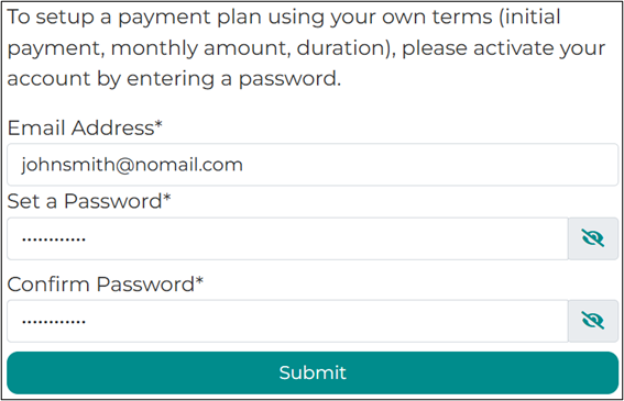Example Payment Plan Text Message 2
