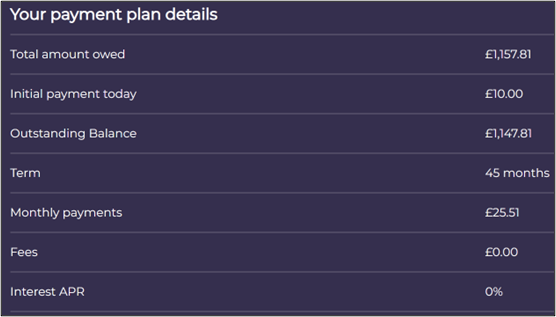 Example Payment Plan Text Message 4