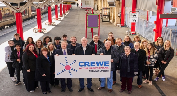 Launch photo at Crewe Station 570 x 310