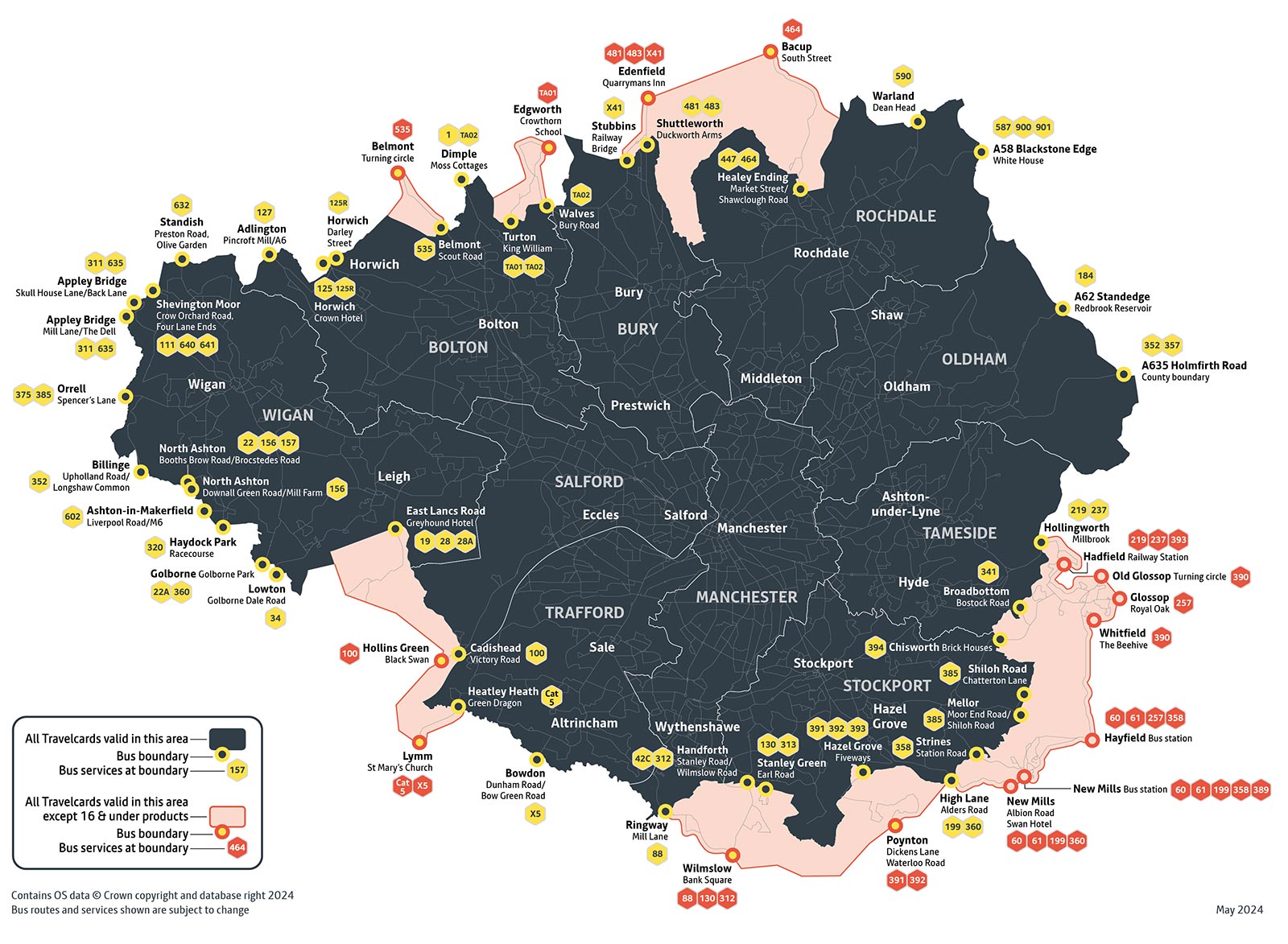 System One map of Greater Manchester