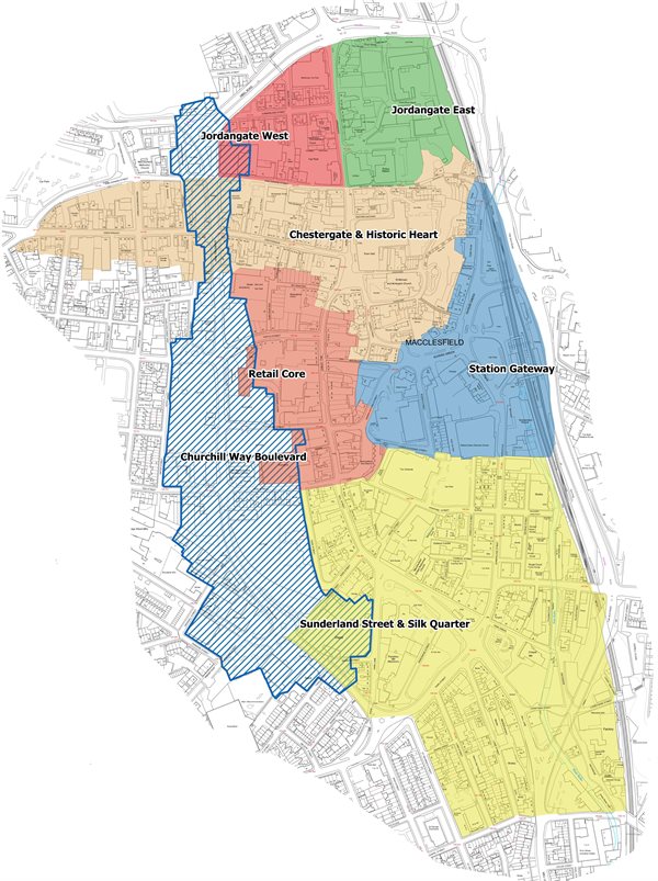 Figure 9.2 Macclesfield town centre and environs character areas