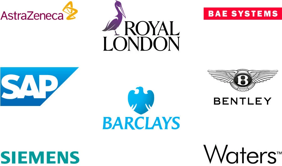 Logos of 8 companies with sites in Cheshire East