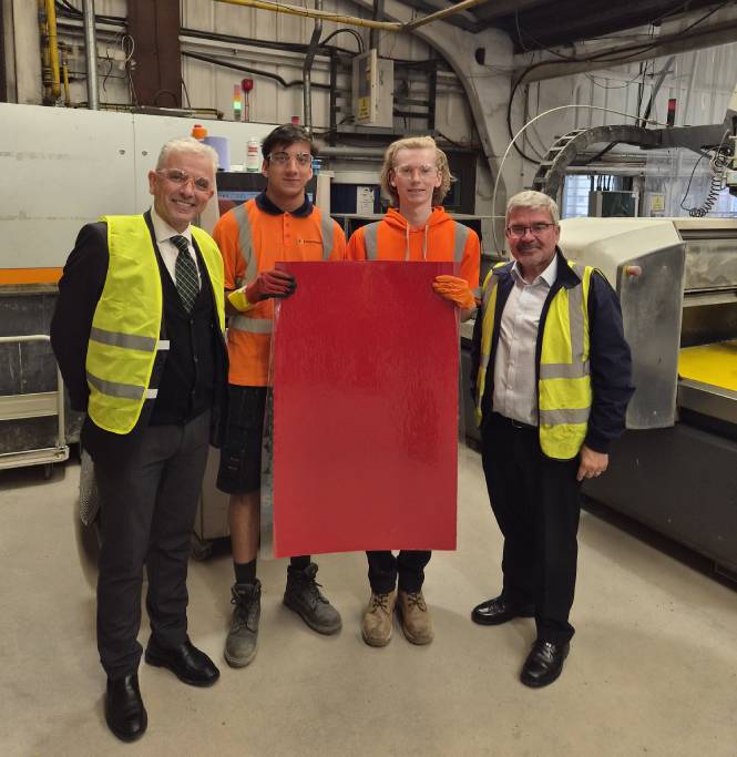 Cllr Michael Gorman, Jagvir Dhillon, Harrison Elkington and Cllr Nick Mannion