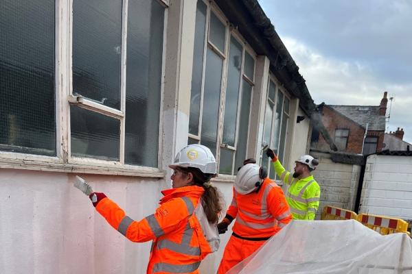 Volunteers carrying out some painting