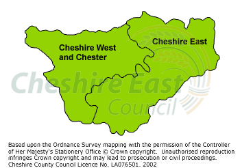 Cheshire West Area Map Cheshire's Changing Boundaries