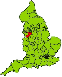 Map of the UK showing the location of Cheshire East