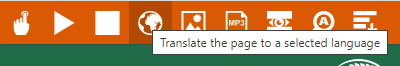Translate option in the Browsealoud toolbar