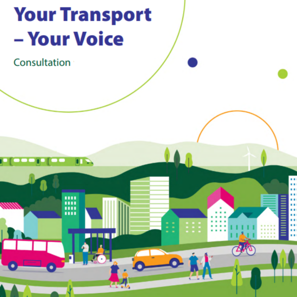 Various transport options including walking, cycling, bus, rail and car. 