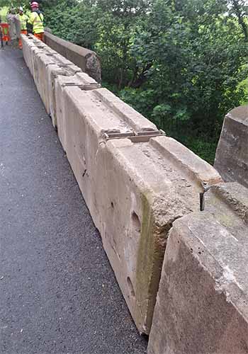 Image of temporary road wall