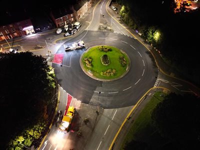 ariel roundabout roadworks photo