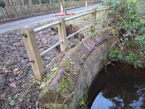 Mossmere culvert collapse view from the carriageway