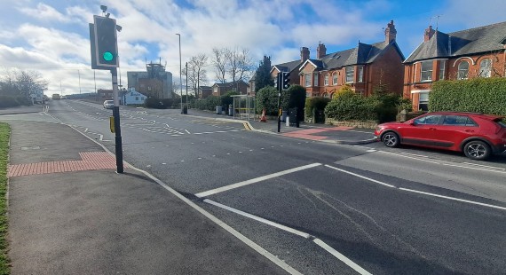 New pedestrian crossing on Park Lane near Ayrshire Way in Congleton