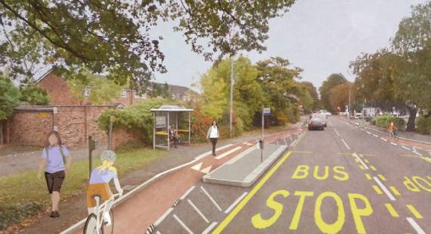 Bus stop on a street