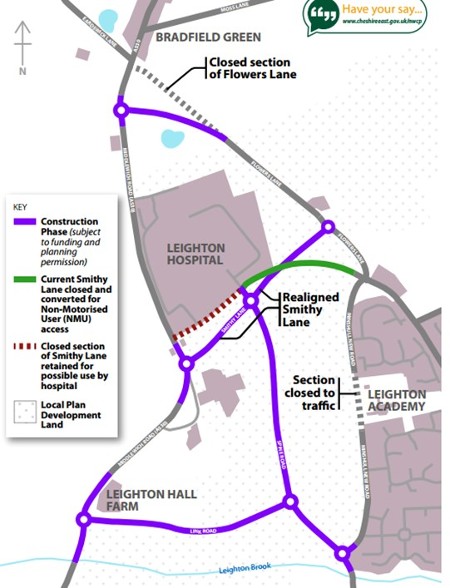 North West Crewe Package mainconstruction works map