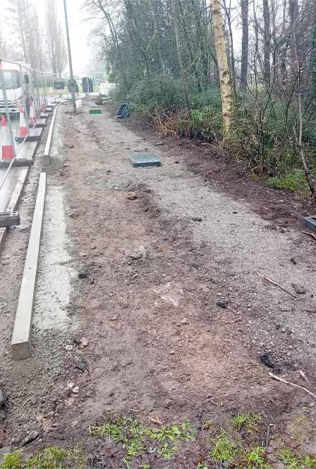 Roadworks update from the side of the road on the Peacock roundabout