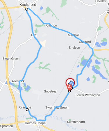 Blackden bridge diversion route on map