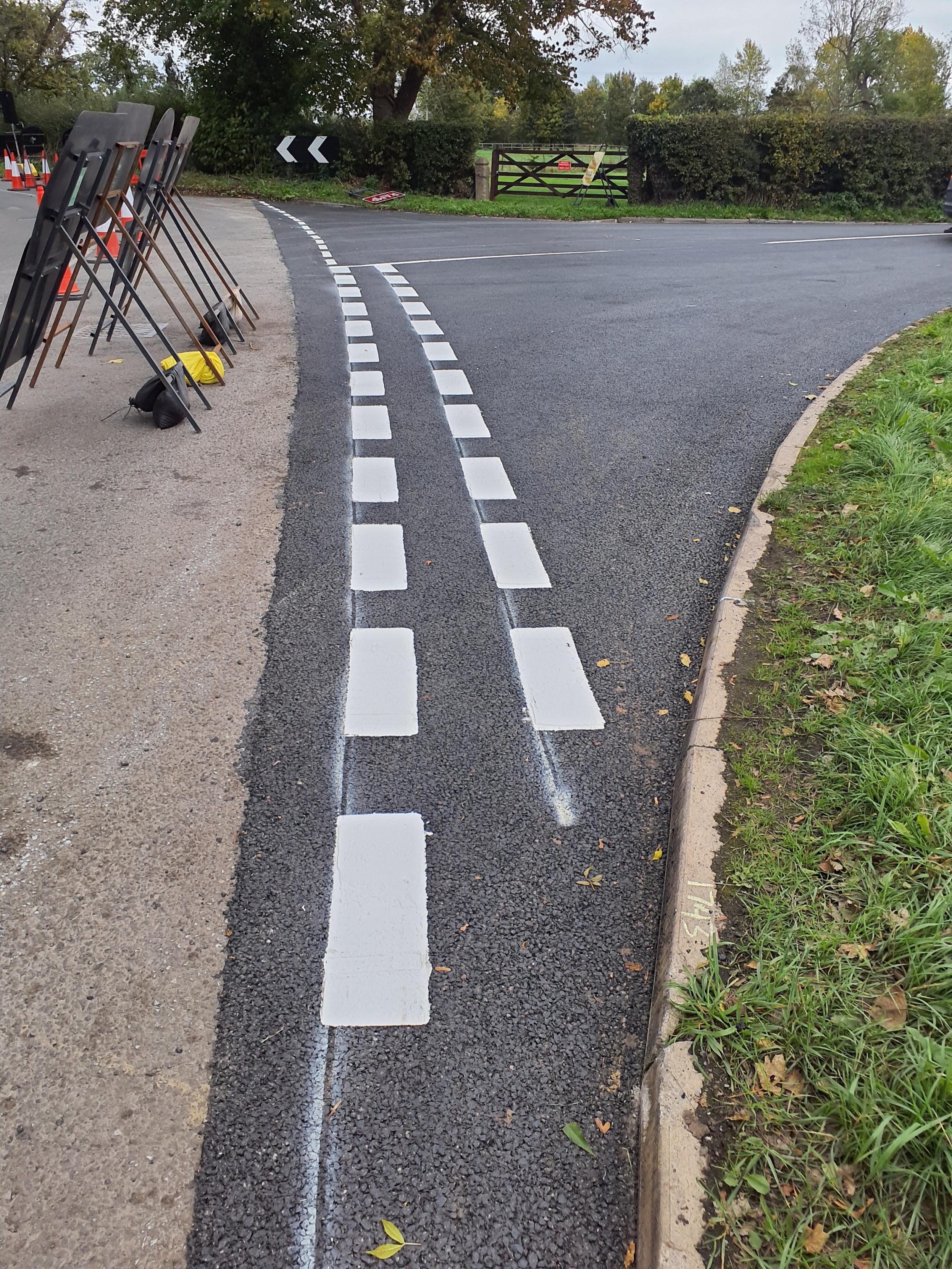 Completed resurfacing works on Groby Road