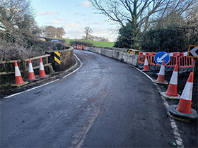 Waterless Bridge with traffic cones either side