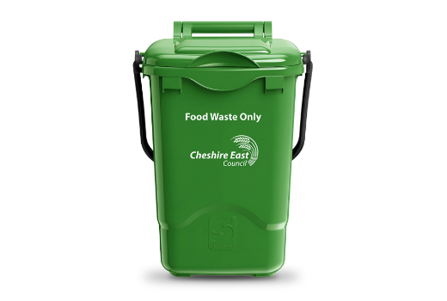 Food waste caddy on a white background