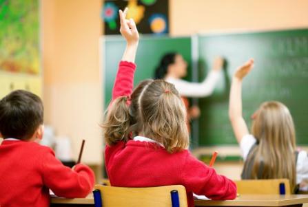 Primary school children in class