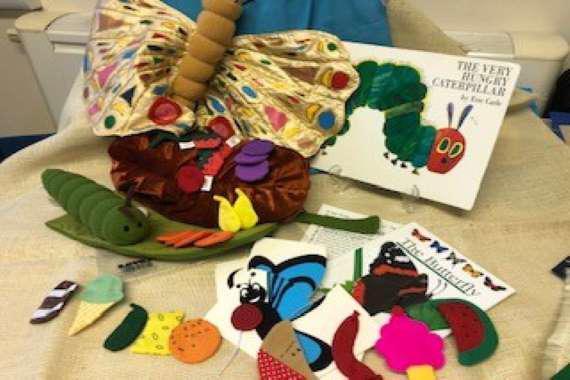 picture of the book with the props that accompany the story