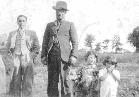 family with dog