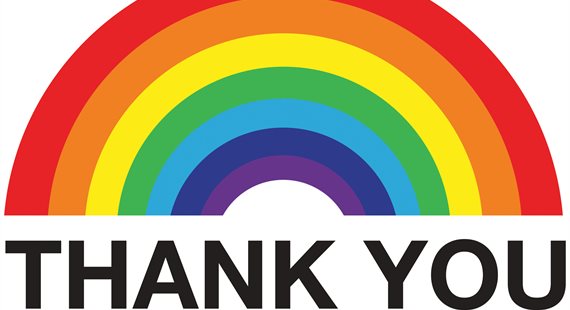 Rainbow thank you image