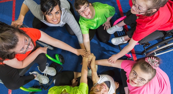 Group of girls in a team