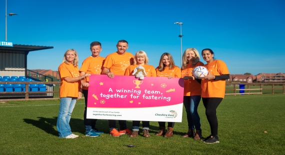 Cheshire East Council fostering team and foster carers 570 x 310