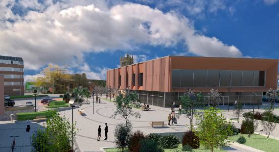 A visual of the Crewe history centre and civic and cultural space