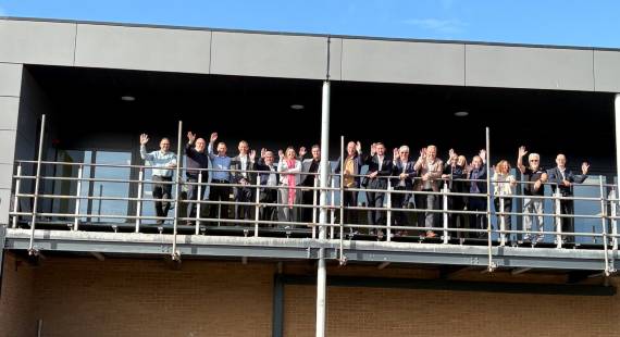 Members of Crewe Town Board pictured on the balcony at the newly revamped Cumberland Arena