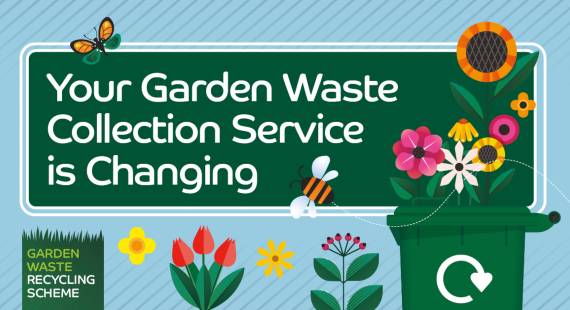 Branding for the Garden Waste Recycling Scheme which states Your Garden Waste Collection Service is Changing