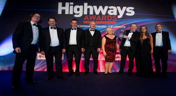 Highways bridges and structures team with their award