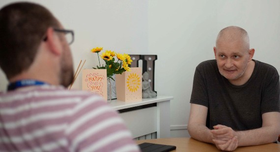 Man seeking support with his mental health