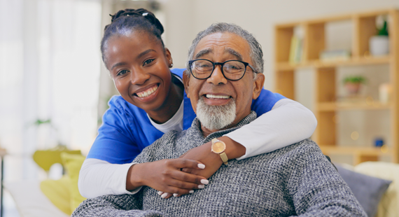 Resident and care worker