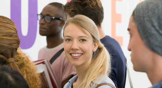 Students receiving exam results