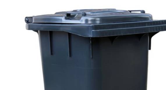 The top of a black bin
