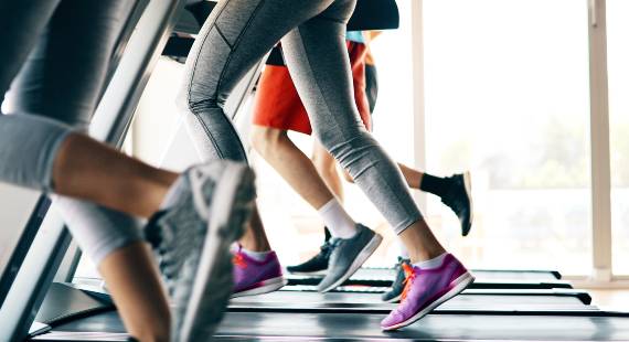 People running on treadmills