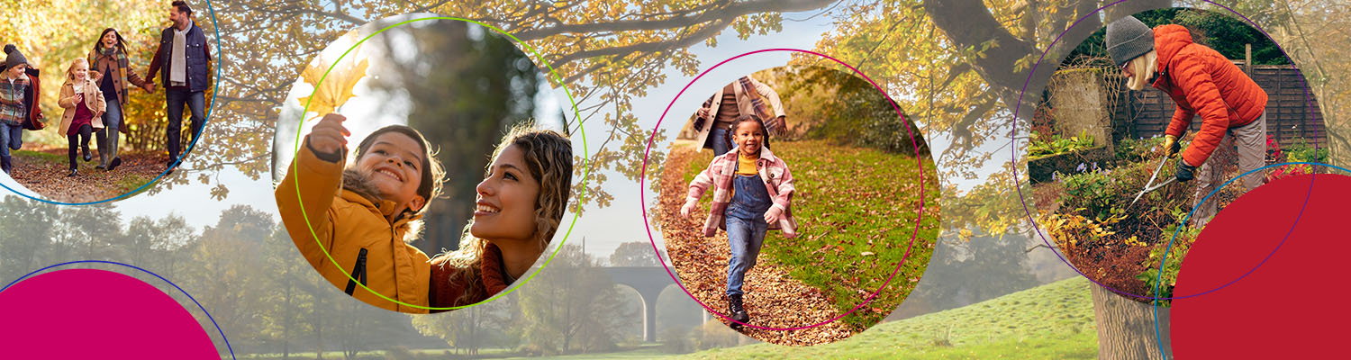 People enjoying outdoor activities in Cheshire during autumn