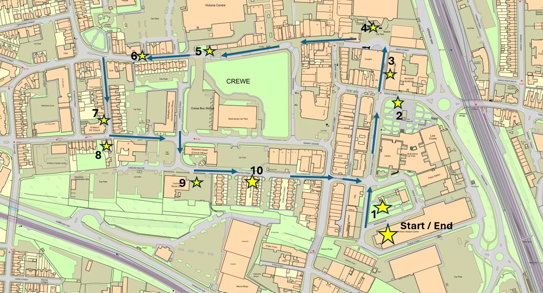 Crewe Walikng self guided walking route.