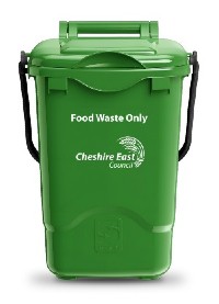 Green outdoor food waste caddy
